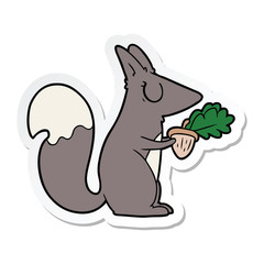 sticker of a cartoon squirrel