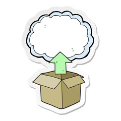 sticker of a cartoon upload to the cloud