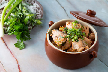 fish stew in tomatoes and herbs
