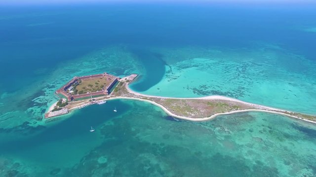 aerial view of Dry Tortugas in Key West Florida