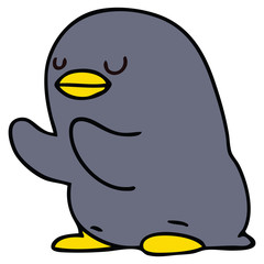 quirky hand drawn cartoon penguin