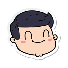sticker of a cartoon male face