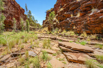 hiking down in weano gorge in karijini national park, western australia 78