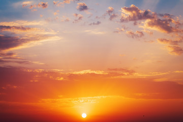 Sun and sky. Background. Clouds in India