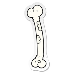 sticker of a cartoon bone