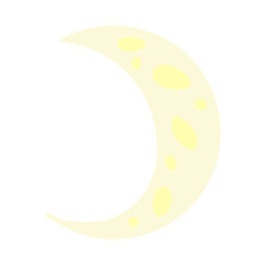 cartoon doodle of a crescent moon