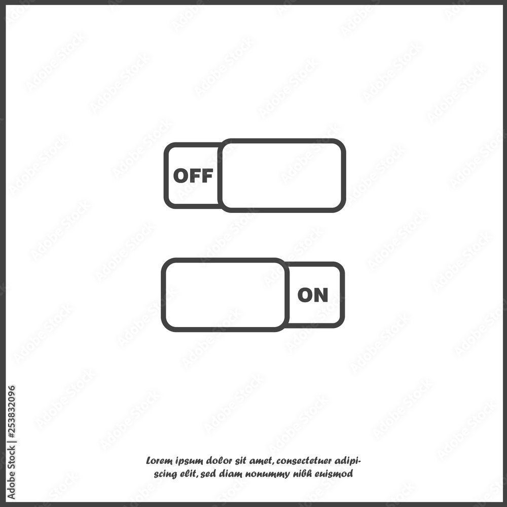 Aufkleber vector image on / off switch. icon switch icon on white isolated background.