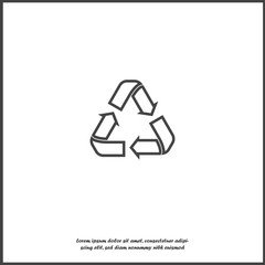 Recycle sign isolated. Flat icon. Vector recycle icon on white isolated background.