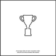 Vector image of a trophy cup. Cup - a symbol of winning, encouraging, receiving a prize on white isolated background.