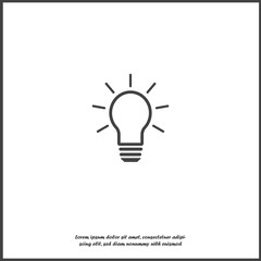 Vector image of a lamp. Light bulb icon on white isolated background. Layers grouped for easy editing illustration. For your design.