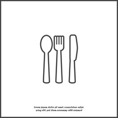  Knife, fork, spoon. Cutlery. Table setting. Vector icon illustration on white isolated background.