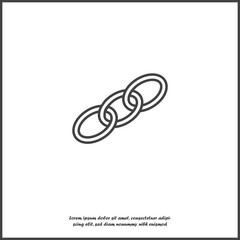 Obraz premium Chain links vector icon on white isolated background.