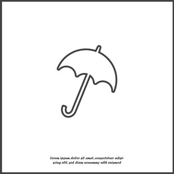 Vector Image umbrella. Vector icon umbrella rain protection on white isolated background.