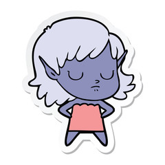 sticker of a cartoon elf girl