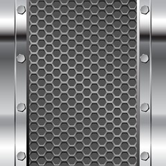 metallic background and metal grate