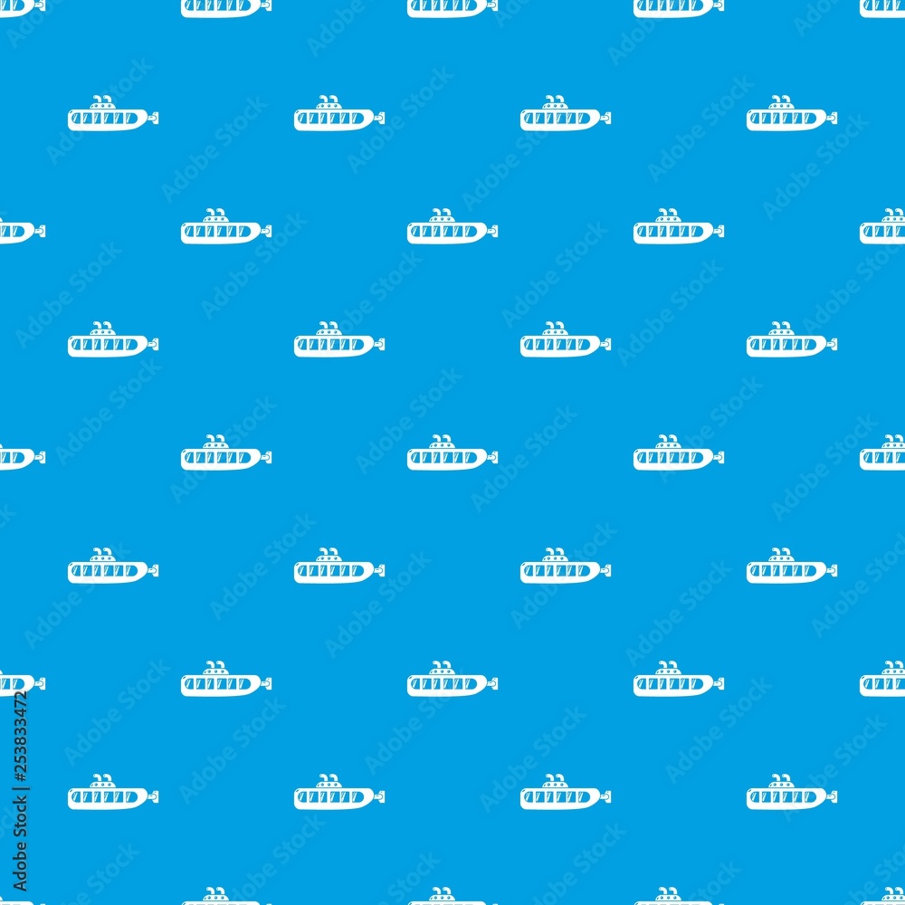 Poster submarine design pattern vector seamless blue repeat for any use