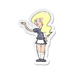 retro distressed sticker of a cartoon waitress