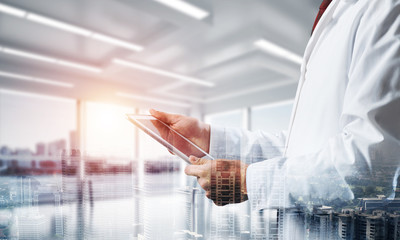 Medical industry concept by means of successful doctor