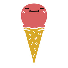 quirky hand drawn cartoon happy ice cream
