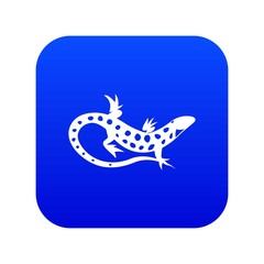 Lizard icon digital blue for any design isolated on white vector illustration