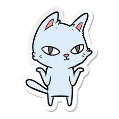 sticker of a cartoon cat staring