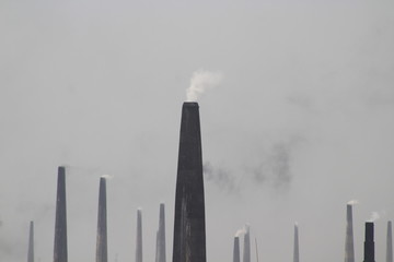 Brick Field Smoking polluting the environment
