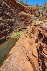 hiking down in hancock gorge in karijini national park, western australia 19