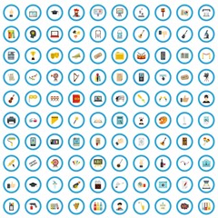100 design essay icons set in flat style for any design vector illustration
