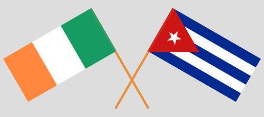 Cuba and Ireland. The Cuban and Irish flags. Official colors. Correct proportion. Vector