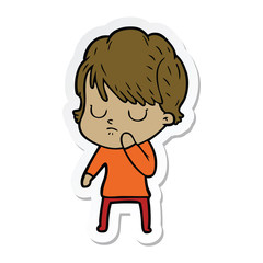 sticker of a cartoon woman