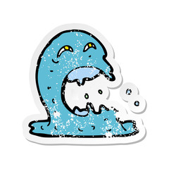 retro distressed sticker of a cartoon gross ghost