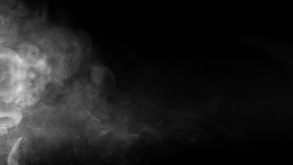 Texture of smoke on black background. Isolated smoke, texture of smoke, abstract powder, water spray on black background.