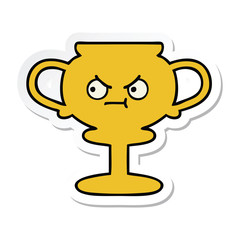 sticker of a cute cartoon trophy