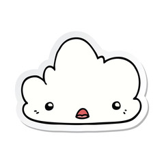 sticker of a cute cartoon cloud