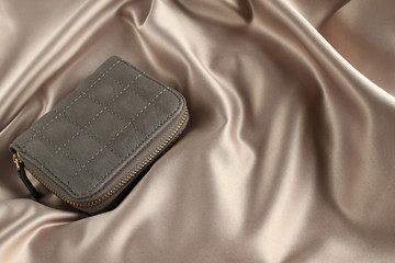 Wallet on silk