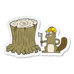 sticker of a cartoon beaver