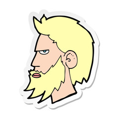 sticker of a cartoon man with beard