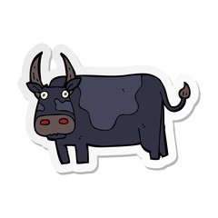 sticker of a cartoon bull