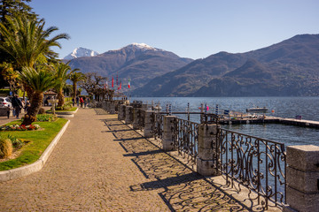 Italy, Menaggio, Lake Como, waterside quay