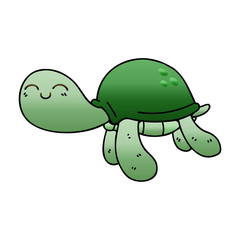 quirky gradient shaded cartoon turtle