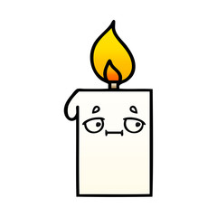 gradient shaded cartoon lit candle