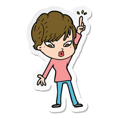 sticker of a cartoon woman