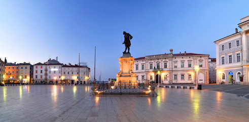 Tartini's square in early morning, Piran, Slovenia