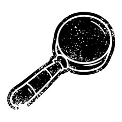 grunge icon drawing of a magnifying glass