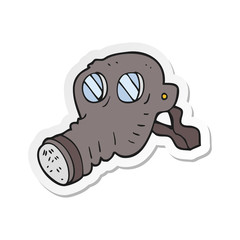 sticker of a cartoon gas mask