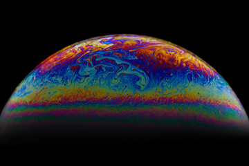 Half soap Bubble Ball abstract background. Model of Space or planets universe cosmic