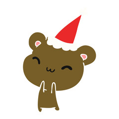 christmas cartoon of kawaii bear