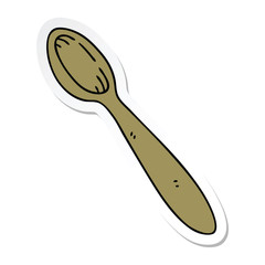 sticker of a quirky hand drawn cartoon wooden spoon