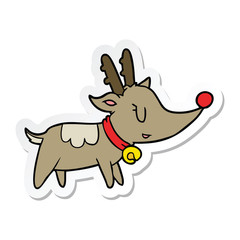 Obraz na płótnie Canvas sticker of a cartoon christmas reindeer