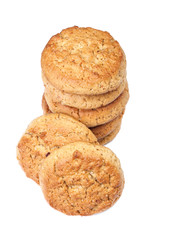 Stack of round oatmeal cookies